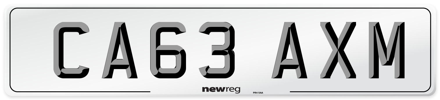 CA63 AXM Number Plate from New Reg